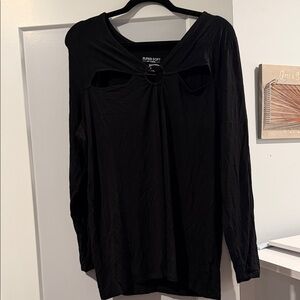 Torrid Black Long Sleeve Top with Ring Detail